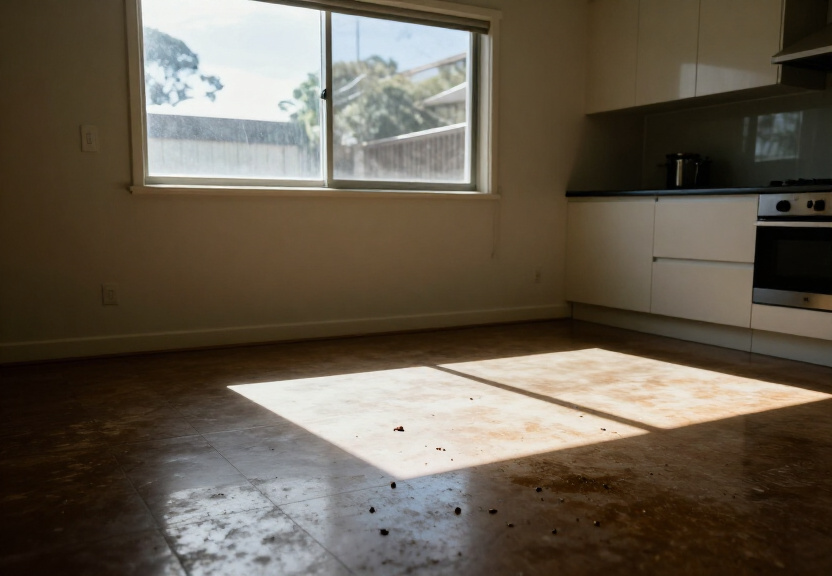 Rodent droppings and gnaw marks in a Brookvale kitchen before treatment